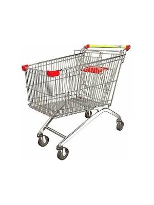 Тележка покупательская Shols Action 90 л, красный пластик